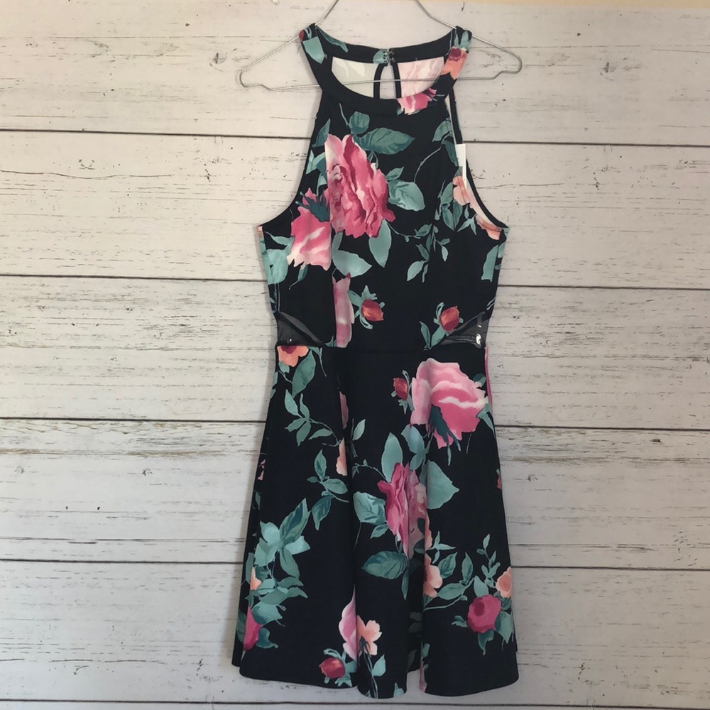 floral fit and flare dress